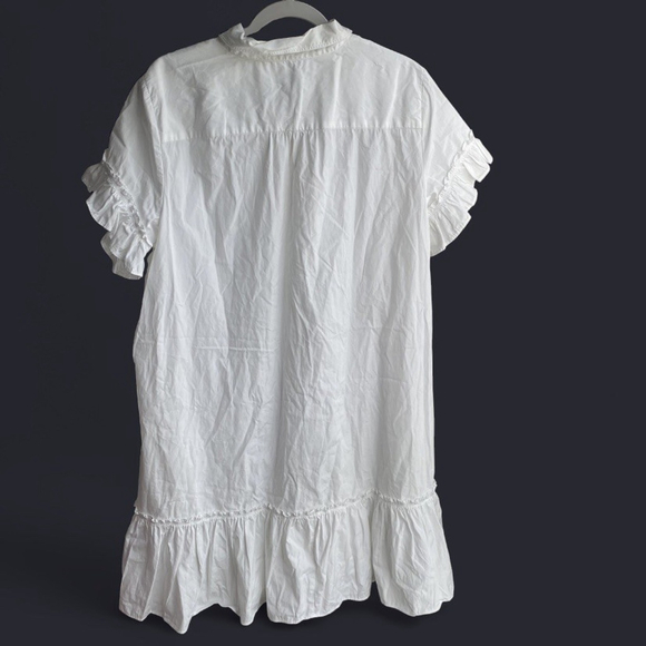 J.Crew Amelia Shirtdress 100% Organic Cotton Poplin With Ruffles Women’s XXL - Picture 7 of 9
